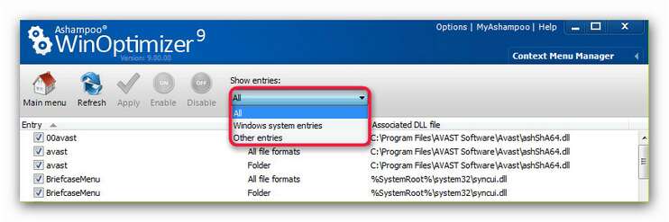 WinOptimizer cmm.zoom85 Context Menu Manager