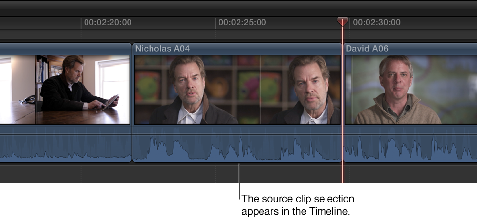 Source clip selection appearing in Timeline after replacing original clip