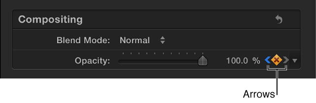 Next and previous arrows next to Keyframe button in Video inspector
