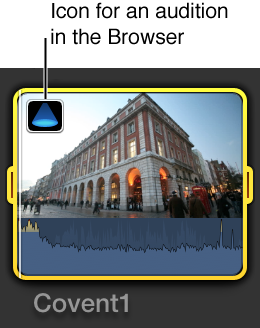 Audition icon on clip in Browser