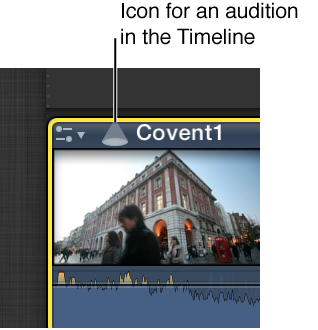 Audition icon on clip in Timeline