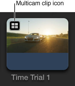 Multicam clip icon shown on clip in Browser