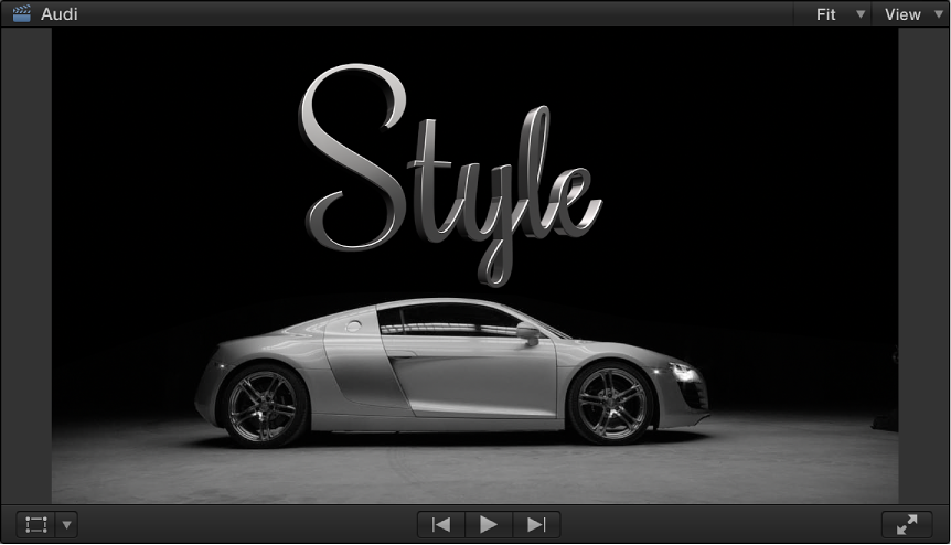Viewer showing 3D title
