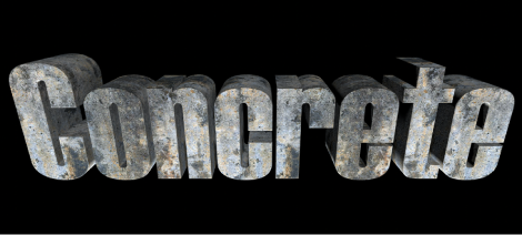 3D text in Viewer with Concrete substance applied