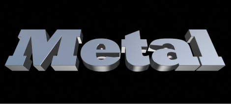 3D text in Viewer with Metal substance applied