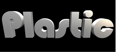 3D text in Viewer with Plastic substance applied