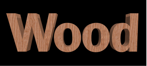 3D text in Viewer with Wood substance applied