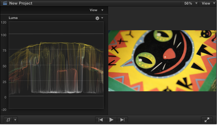 Viewer and Luma Waveform Monitor