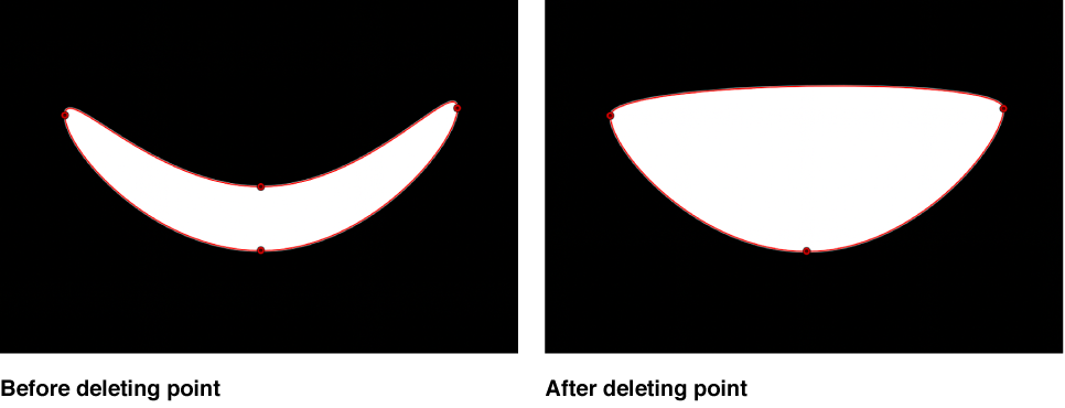 Viewer showing point deleted from shape