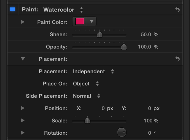 3D Text Inspector showing Placement options