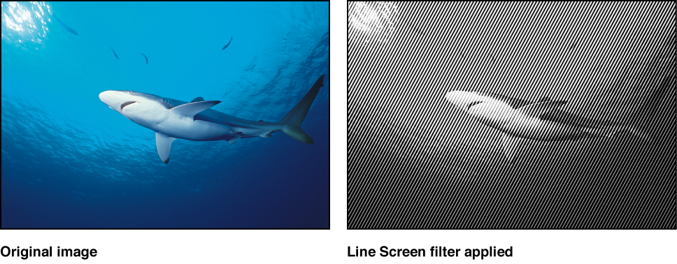 Canvas mit dem Effekt des Filters „Linierter Bereich“