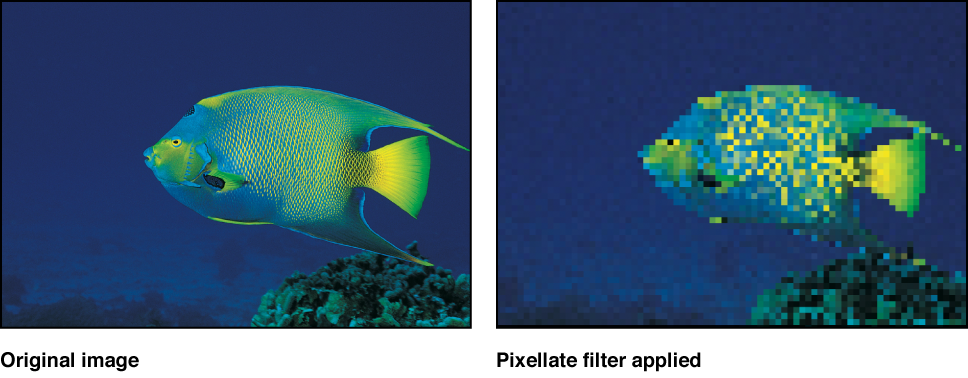Canvas mit dem Effekt des Filters „Pixelierung“