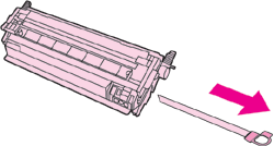 HP Color Laserjet 2605 y pull cartridge strip لتغيير خرطوشة الطباعة