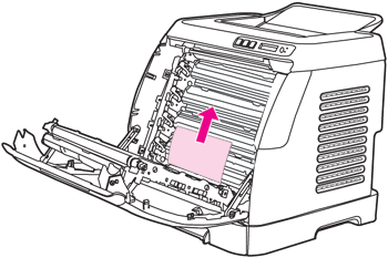 HP Color Laserjet 2605 y rmv paper jam Odstranění papíru uvíznutého uvnitř tiskárny