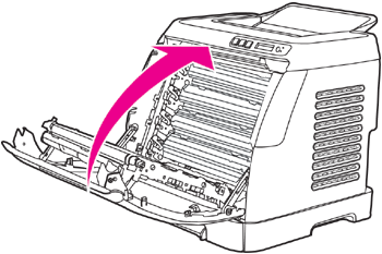 HP Color Laserjet 2605 y close door Pour éliminer les bourrages présents dans l’imprimante