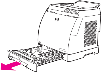 HP Color Laserjet 2605 y tray2 open 装入纸盘 2