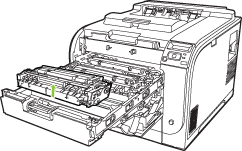 HP Color Laserjet CP2020 owl remove cartridge1 Tulostuskasettien vaihtaminen