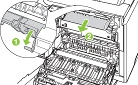 HP Color Laserjet CP2020 owl jam duplexer1 Odpravljanje zastojev v enoti za obojestransko tiskanje (le za modele s funkcijo obojestranskega tiskanja)