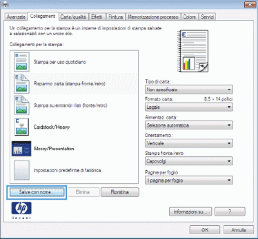 HP LaserJet 600 M601 M602 M603 kg print shortcuts save as it Creazione dei collegamenti di stampa