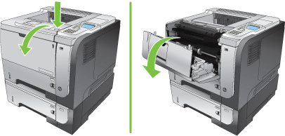 HP Laserjet P3010 nhu top cover open Eliminación de atascos de la unidad dúplex