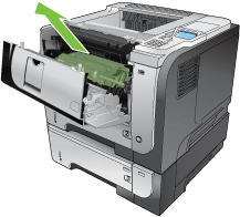 HP Laserjet P3010 nhu cartridge remove Xử lý kẹt giấy từ khu vực cửa sau và cuộn sấy