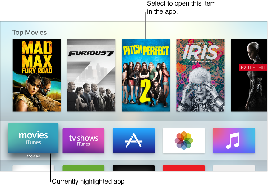 Apple TV Home screen