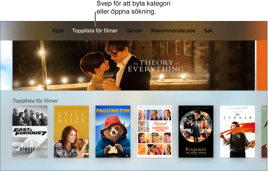 Hemskärm för iTunes Movies