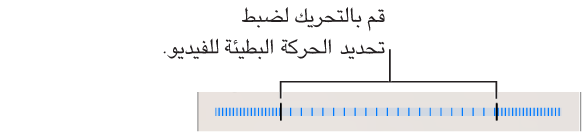 يمكن ضبط مقطع الفيديو الذي يتم تشغيله بالحركة البطيئة عن طريق سحب كل طرف.