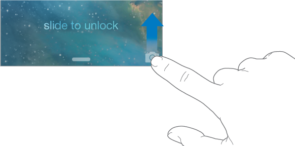 Swipe the camera icon in the lower-right corner of the Lock screen for quick access to the camera.