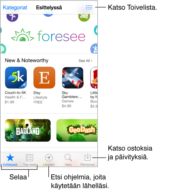 App Store Yhdell Silm yksell IPhone IPhone Ohje