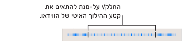 כוונן/י את קטע הסרט שיוקרן בהילוך איטי על-ידי גרירה של כל קצה.