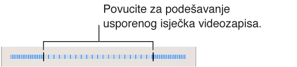 Prilagodite dio videozapisa koji se reproducira usporeno povlačenjem svakog kraja.