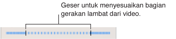 Sesuaikan bagian video yang diputar dalam gerakan lambat dengan menyeret kedua ujungnya.