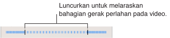 Laraskan bahagian video yang dimainkan dalam mod perlahan dengan menyeret setiap satu hujung.