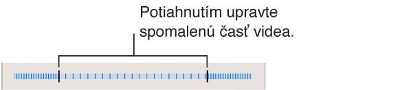 Potiahnutím koncov nastavte časť videa, ktorá bude prehraná ako spomalený záber.