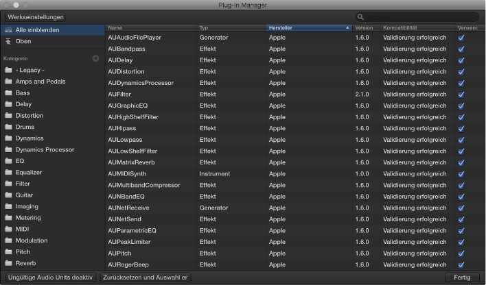 Arbeiten Mit Dem Plug In Manager Logic Pro X Hilfe