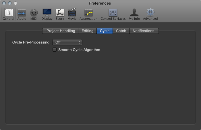 Figure. General Cycle preferences.