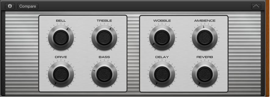 Figure. The Smart Controls pane, showing a set of Electric Piano screen controls.