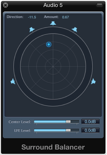 図。 「Surround Balancer」ウインドウ