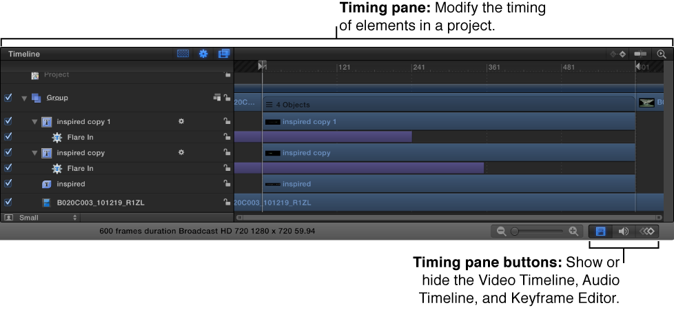 Timing pane