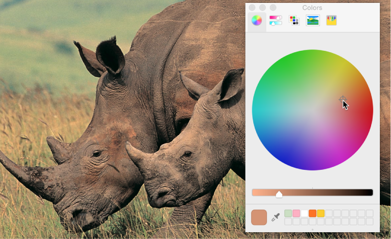 Uso de la ventana Colores para reequilibrar el color de una imagen